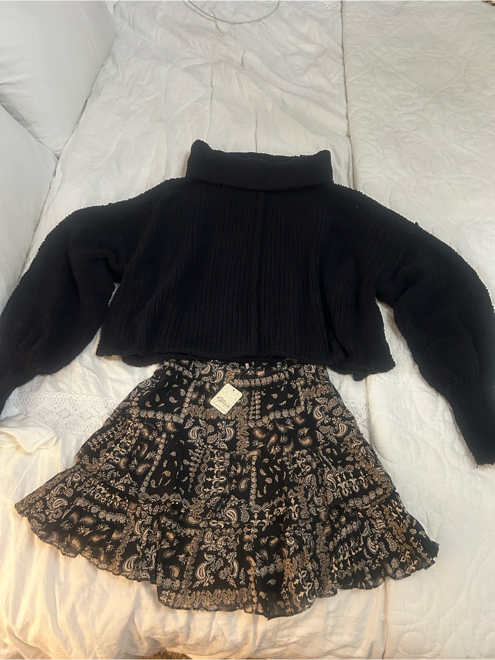 Free people bandana print ruffled mini skirt nwt